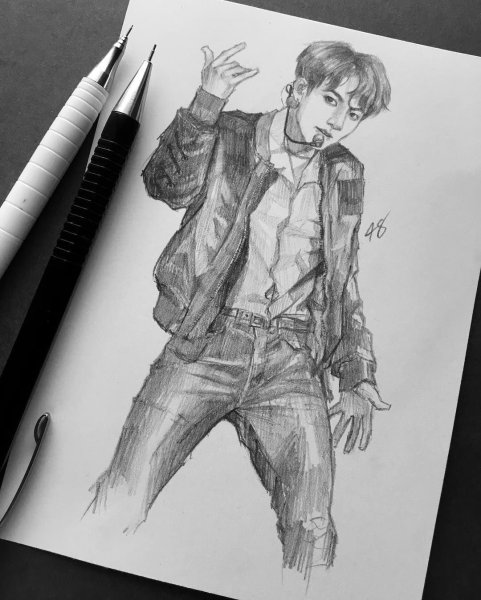 Скетчи БТС Тэхен