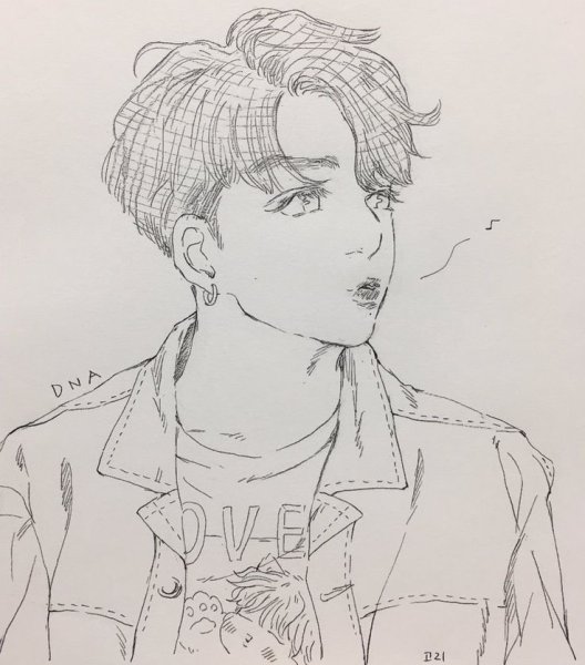 БТС скетчи Чонгук