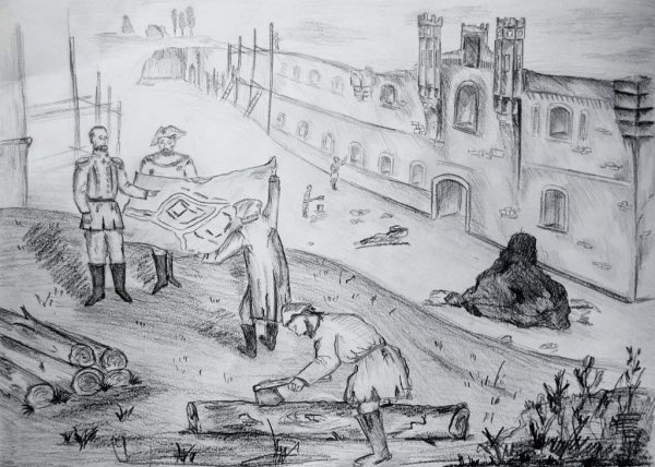 Брестская крепость рисунок