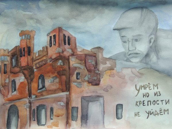 Рисуем крепость Трои карандашом