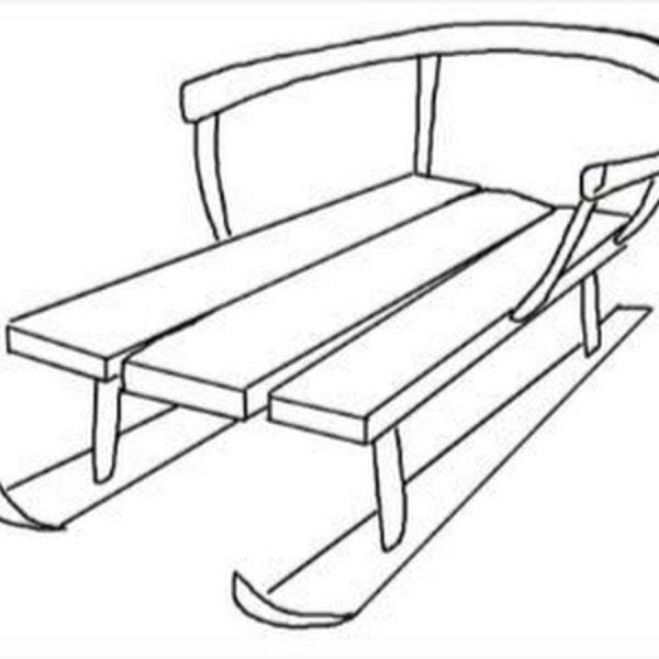 Сани раскраска