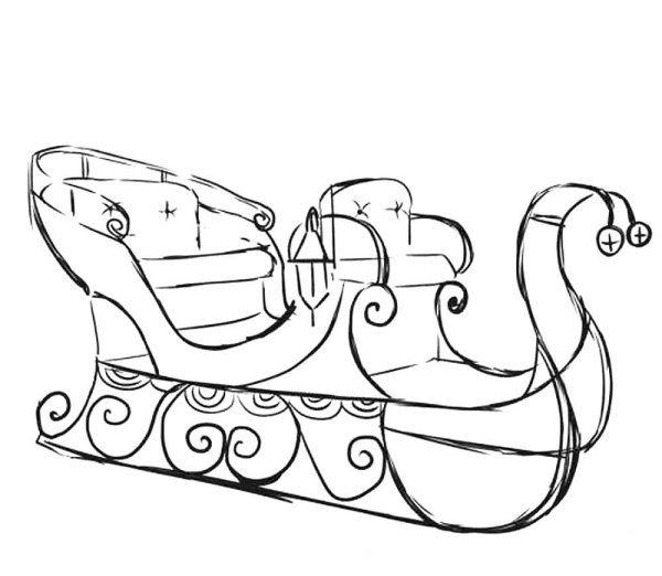 Сани рисунок для детей