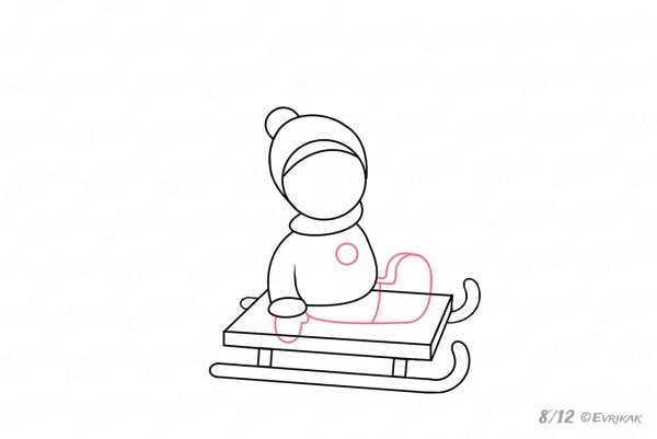 Человек на санках рисунок