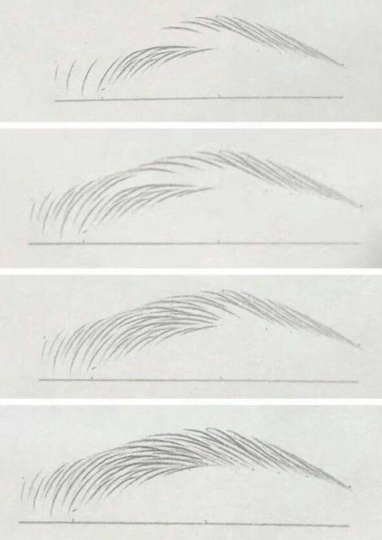 Схема волосковой техники в татуаже