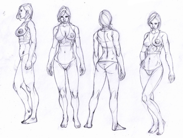 Тело эскиз карандашом