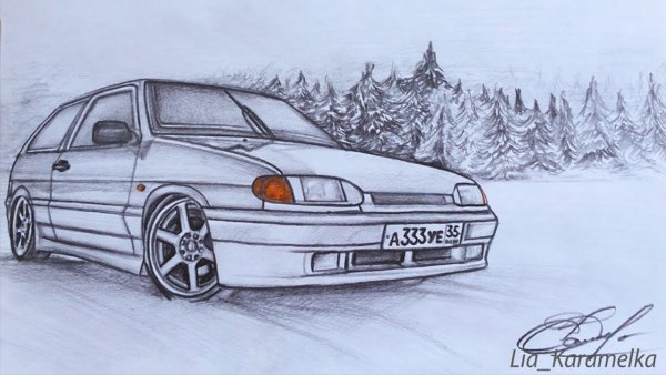 ВАЗ 2114 черная рисунок