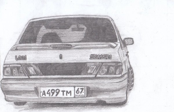 Рисунок ВАЗ 2115 сзади