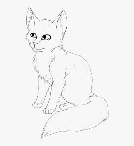 Нарисованная сидячая кошка