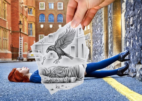 Бен Гейне карандаш против камеры