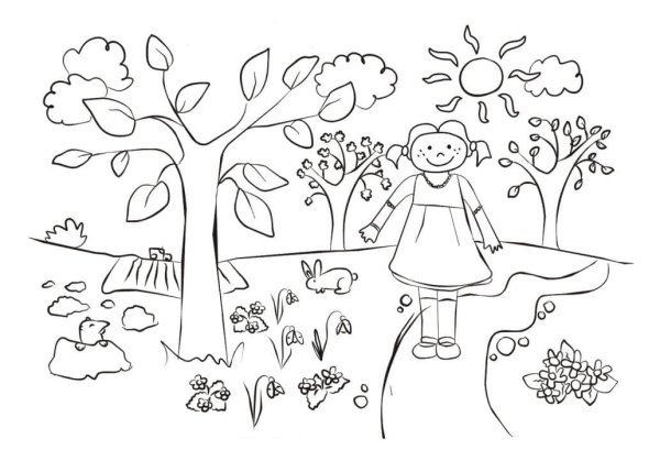 Весенние раскраски