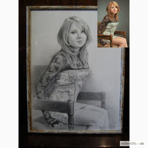 Портреты на холсте карандашом