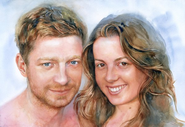 Семейный портрет акварелью