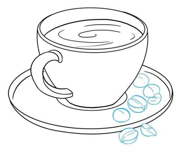 Кружка кофе рисунок карандашом