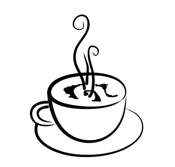 Чашка кофе карандашом