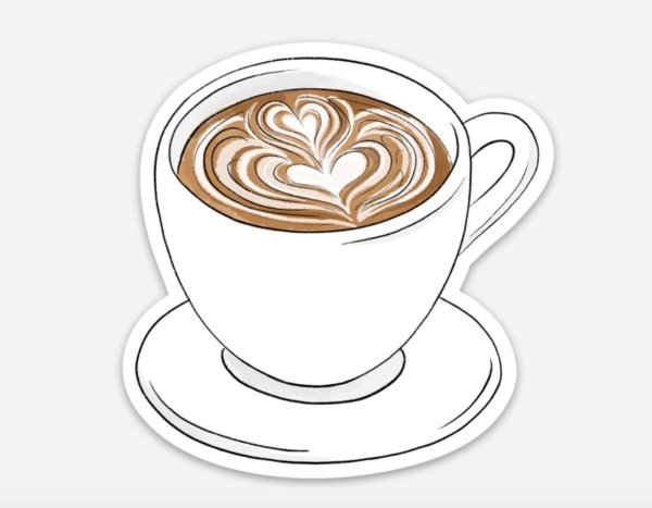 Рисунок кофе для срисовки