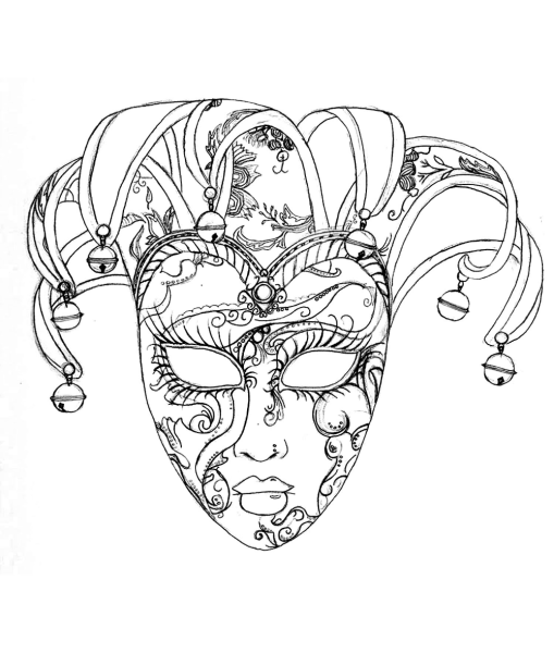 Театральная маска раскраска