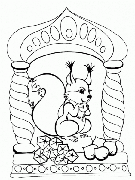 Раскраска сказки Пушкина у Лукоморья дуб зеленый