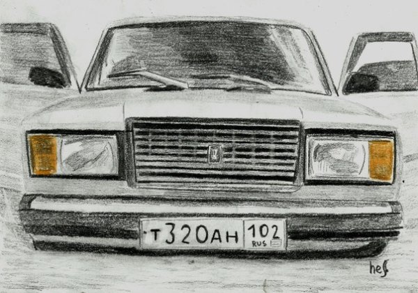 ВАЗ[ 2107 рисунок тюнингованный