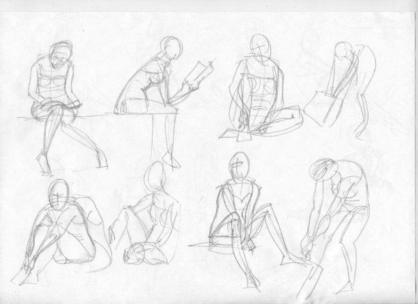 Зарисовки людей в разных позах