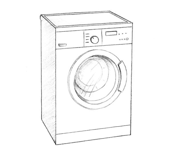 Стиральная машина нарисованная