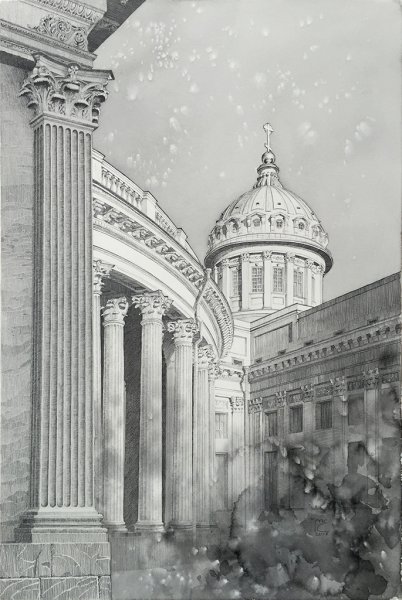 Набросок Казанский собор Санкт-Петербург