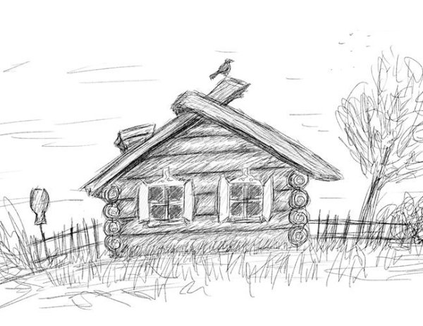 Наброски деревенских домов