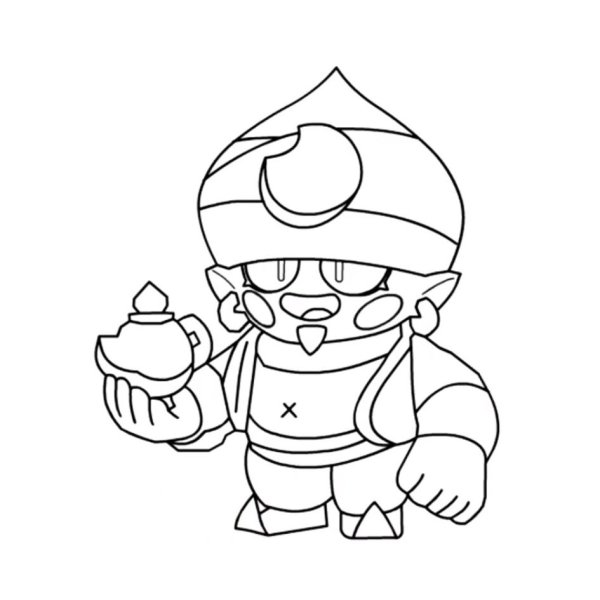 Brawl Stars раскраска Брок