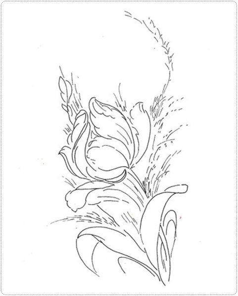 Жостовская роспись эскиз