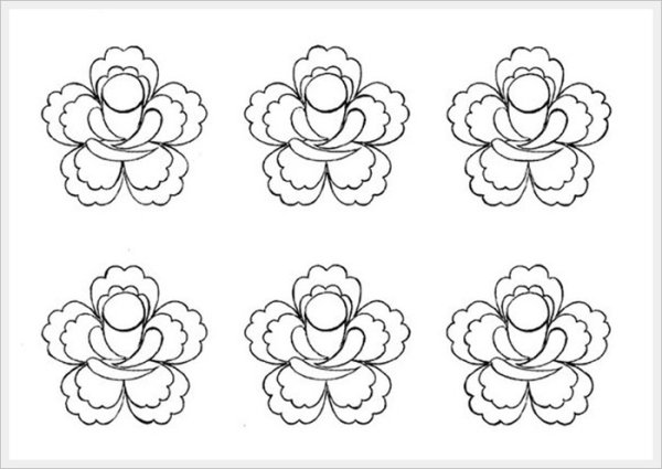 Гжельская роза раскраска