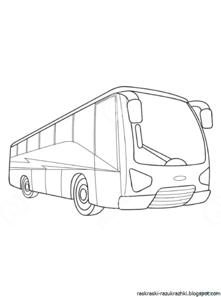 Автобус раскраска для детей