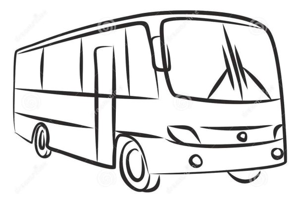 Автобус контурный рисунок