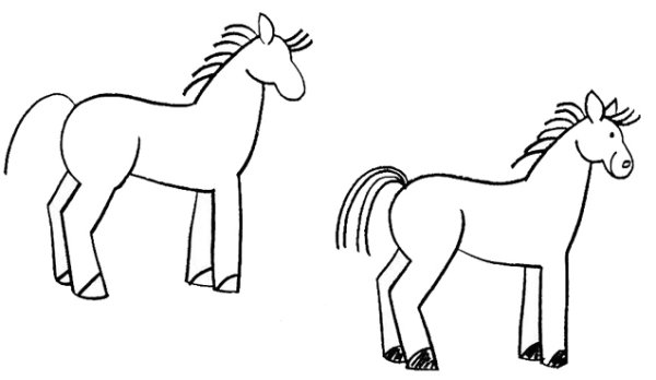 Лошадка карандашом для детей