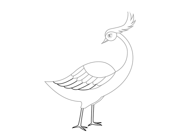 Сказочная птица карандашом