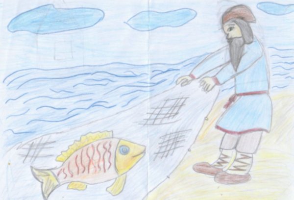 Раскраски к сказке Пушкина о рыбаке и рыбке