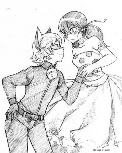 Леди баг и супер кот для рисования