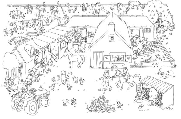 На ферме. Раскраска