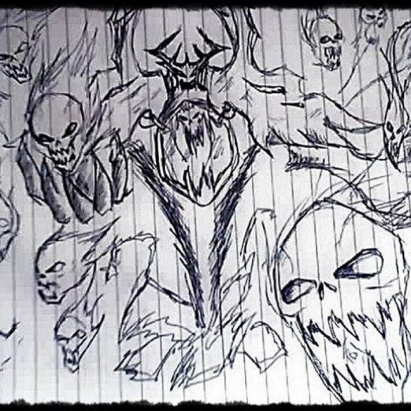 Shadow Fiend Dota 2 карандашом