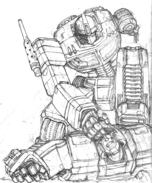 Оптимус Прайм g1 карандашом