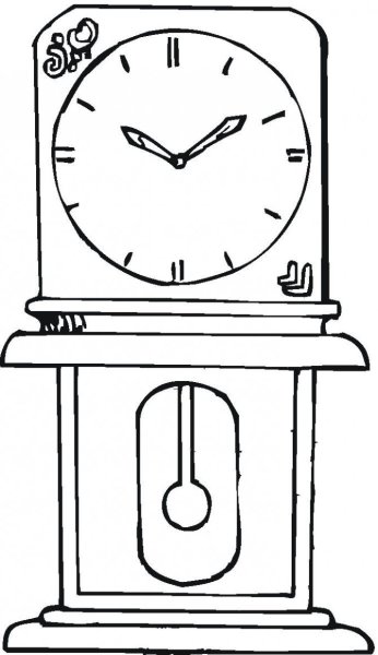 Часы с маятником раскраска