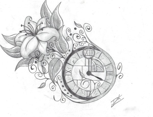 Эскизы часов для тату