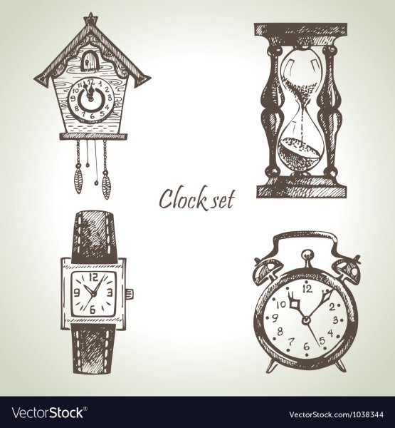 Рисунок старинных часов легкий