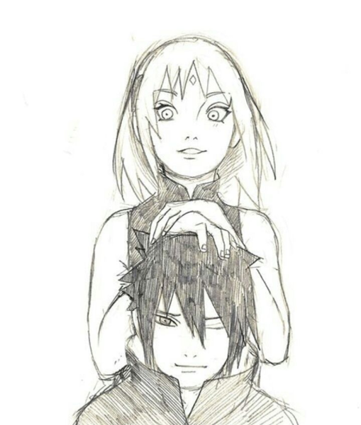 Саске и Сакура для срисовки