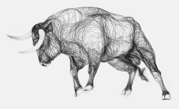 Бык набросок