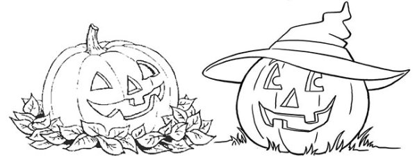 Рисунок на Хэллоуин для срисовки на лист