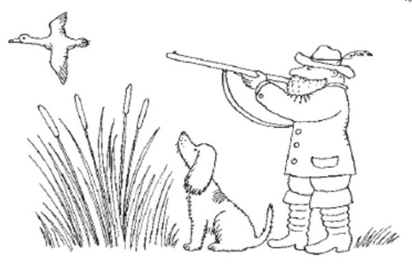 Охотник рисунок карандашом