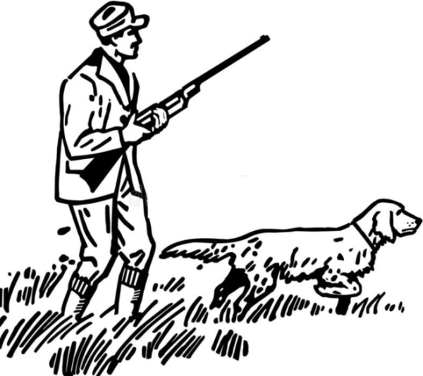 Охотник с ружьем карандашом