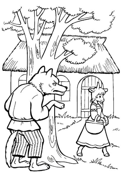 Сказка-раскраска. Гуси-лебеди