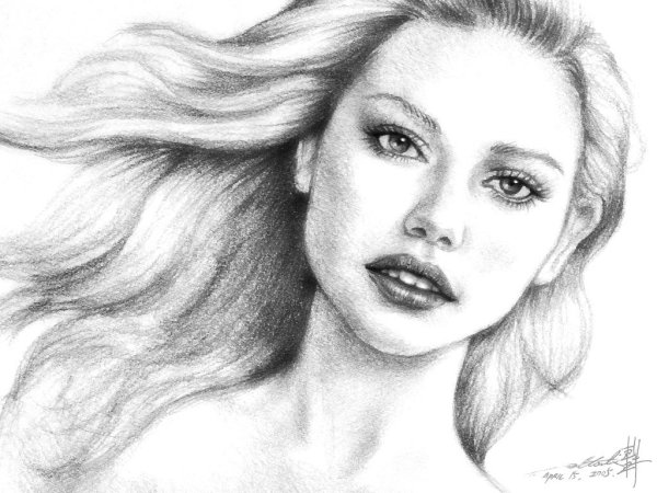 Лицо девушки рисунок