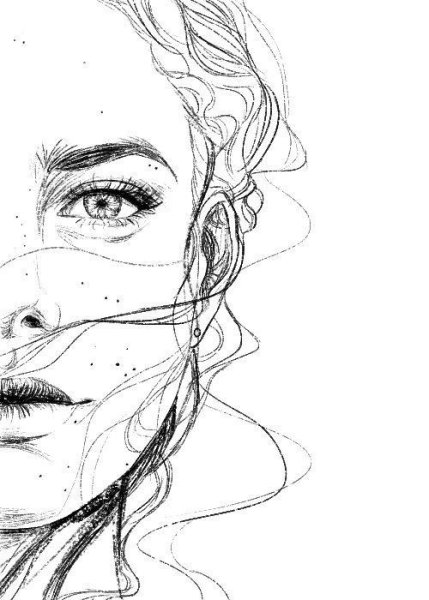 Рисование лица наполовину