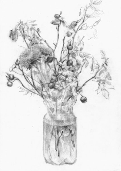 Цветы в вазе Графика
